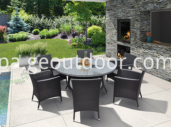 outdoor round wicker dining set